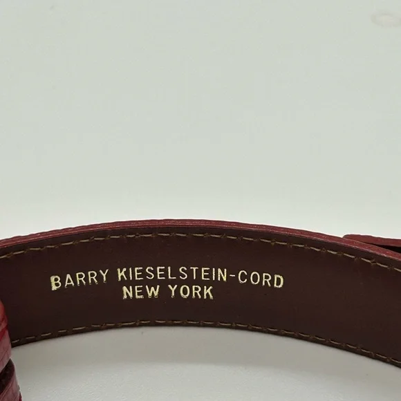 Barry Kieselstein-Cord Vintage Skinny Red Lizard Belt Strap 4 NEW CONDITION - Picture 9 of 10
